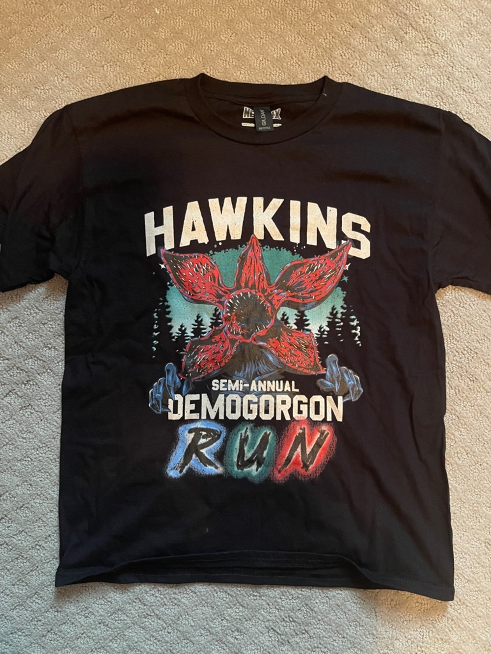 Kids Hawkins Demogorgon Run Graphic Tee - Black